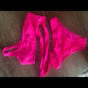 Pink one shoulder bikini NWT